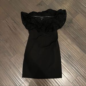 Jessica Simpson Black Lace Off-Shoulder Mini Dress